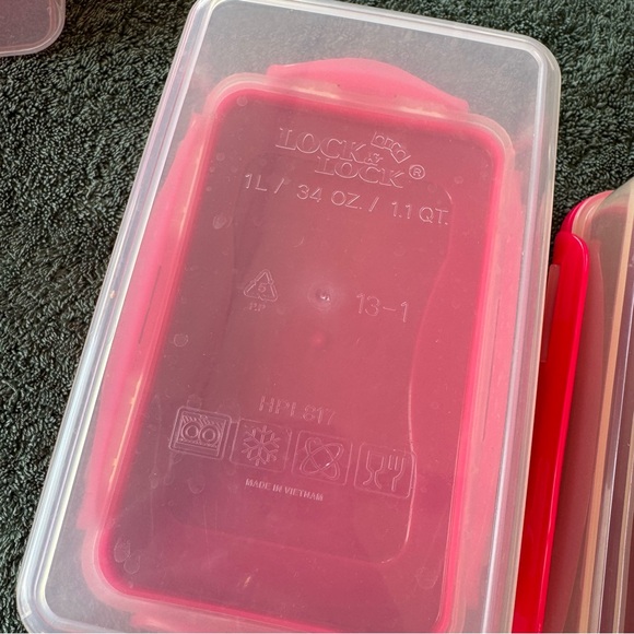 Lock & Lock Pink Food Storage Container Set of 11 - Picture 8 of 14